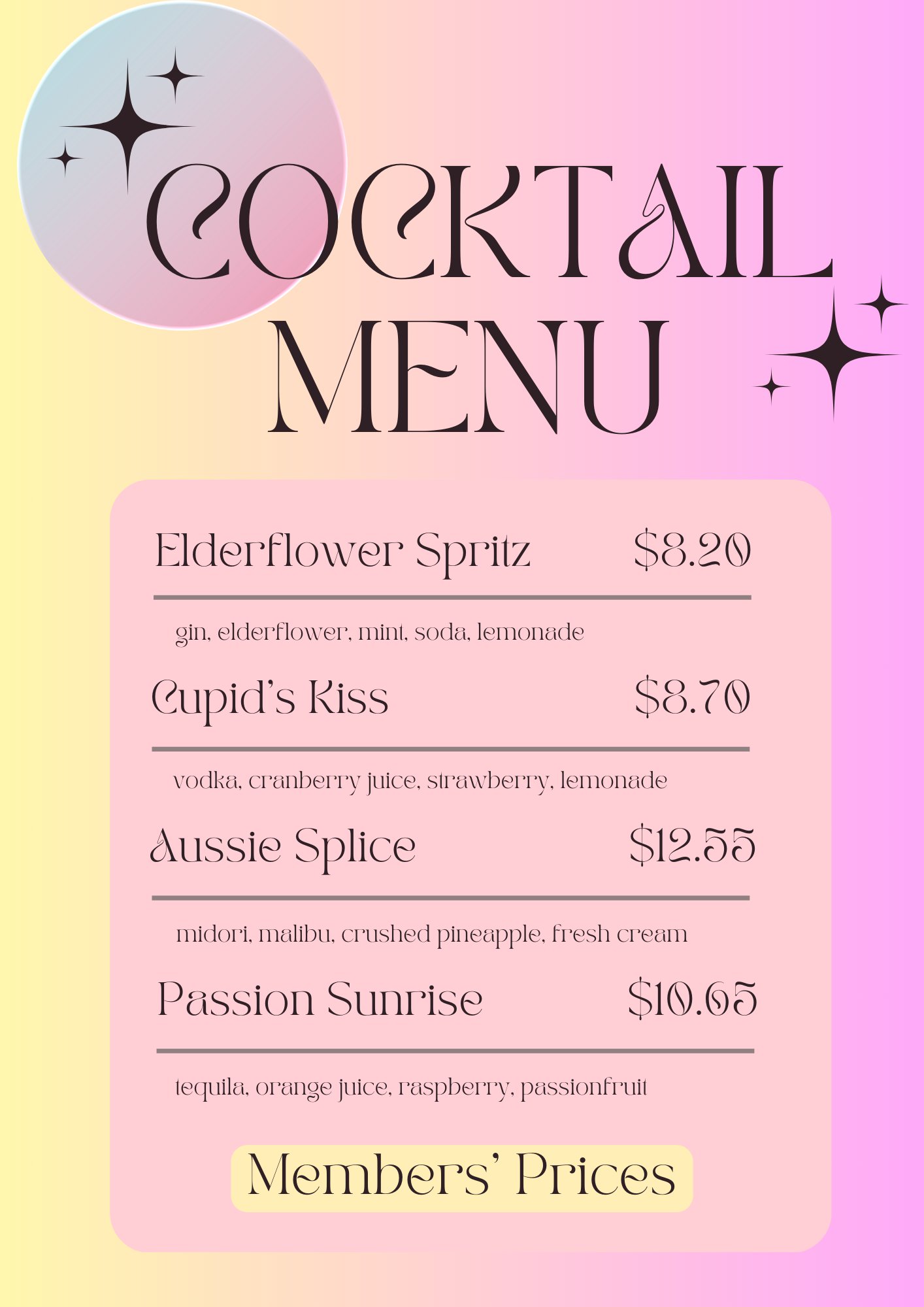 Cocktail menu (2)